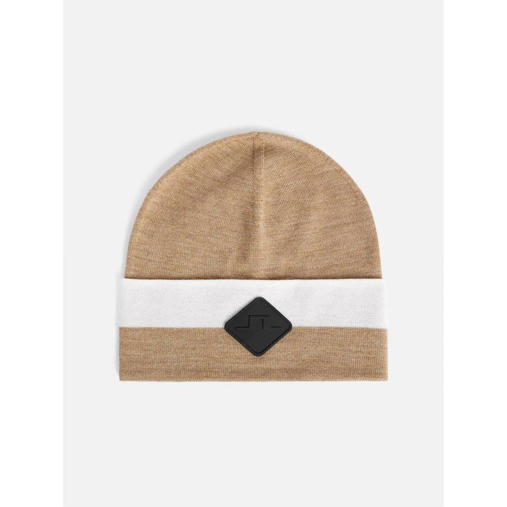 NEW J.LINDEBERG merino stripe hat in tiger brown